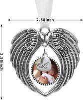 Sublimations-Metall Weihnachts-Gedenkornamente Engelsflügel Personalisierte Ornamente für Geliebte Familienmitglieder Weihnachtsbaum Beileids-Geschenk