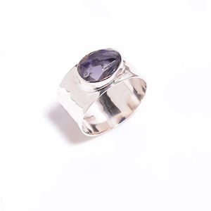 Piedra preciosa natural Arco Iris piedra lunar 925 plata esterlina mujeres moda anillo hecho a mano plata piedra preciosa joyería fabricante - Product Image 4