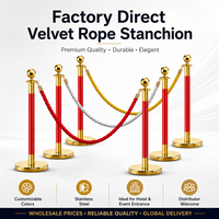 Ensemble de 6 poteaux de délimitation en velours rouge pour tapis rouge, avec cordes, pour événements traditionnels et cérémonies de remise de prix