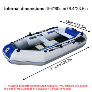 Canoa Inflable de PVC Solarmarine, Resistente al Desgaste, Estable, de 2.7m, para Pesca, 4 Personas, Deportes Acuáticos, Azul y Blanco - Product Image 6