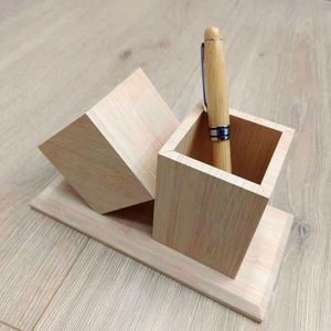 Paper Cotton Luxury Handmade Corporate Promotion Letterpress Printed Pen Holder <b>Digital</b> Alarm <b>Clock</b> Date Temp Display Custom - Product Image 3