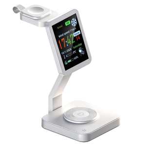 Station de charge sans fil 3 en 1, <span class=keywords><strong>chargeur</strong></span> rapide 15W, <span class=keywords><strong>chargeur</strong></span> sans fil magnétique pour téléphones, écouteurs, montres, module de montre amovible - Product Image 1