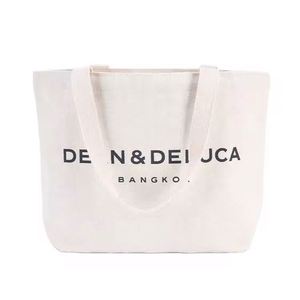 Bolsa de Compras Reutilizable de Tela Muselina Original, Bolsas de Lona de Algodón de 16 oz con Logotipo Impreso Personalizado para Mujer, Bolsa de Playa - Product Image 6