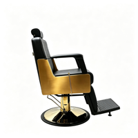 Fauteuil de Barbier Hydraulique Inclinable Luxe Or et Noir, Design Mid-Century, Rotation à 360 Degrés, pour Salon et Extérieur (Vente en Gros)