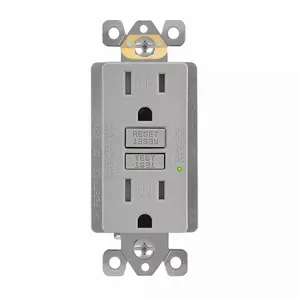 GT Cinza duplex tamper resistente 15a 15 amp 15amp 125 volts interruptores de luz e tomadas finas casa applicace tomada gfci receptáculo