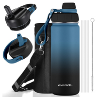 Bouteille isotherme en acier inoxydable de 32 oz avec marqueur de temps et infuseur à thé, sans BPA, idéale pour le fitness, la gym et les activités sportives en extérieur