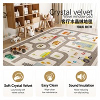 Tapis de jeu éducatif pour enfants avec carte routière de ville, grand tapis antidérapant pour la décoration de la chambre des enfants, idéal pour les jeux de voitures et la décoration.