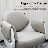 Fauteuil de Barbier Hydraulique Moderne en Acier Inoxydable, Chaise de Coiffure Professionnelle à Hauteur Réglable pour Salon