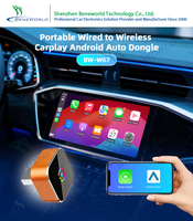 Adaptateur sans fil 2-en-1 pour CarPlay et Android Auto, boîtier métallique, convertit le filaire en sans fil, dongle USB, vente en gros OEM/ODM pour usine