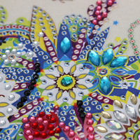 Mode Nieuwe Stijl Diamant Schilderij Canvas Tas Kleurrijke Bloem En Fruit Boom Patroon Polyester-Katoenen Stof Dagelijkse Boodschappentas