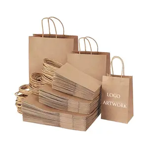 Disposable Paper Kraft Paper Packing Container Concession Paper Bag With Your Own Logo