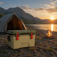 Glacière pour camping en plein air, pique-nique, pêche, mousse PU thermique, rétention de glace 48H, poignée télescopique, LLDPE de qualité alimentaire