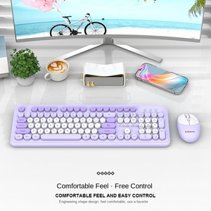 オフィスやコンピューターに適したワイヤレスキーボードとマウスの組み合わせ、2.4Gワイヤレス、パンクカラーブロッキング、在庫あり - Product Image 3