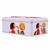 Boîte à bonbons rectangulaire en fer blanc de qualité alimentaire, personnalisée avec couvercle à charnière, style vintage français, pour chocolats et cadeaux