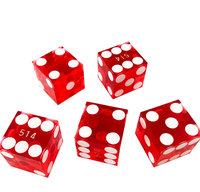 Jeu de dés polyédriques en acrylique transparent bleu de qualité casino, 19 mm, 5 pièces, durables, numérotés en série, pour le jeu de craps