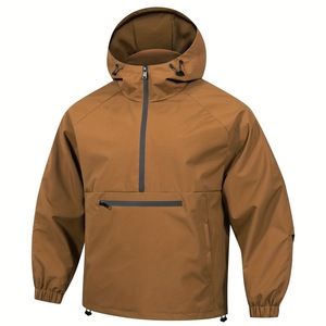 Blouson <span class=keywords><strong>Bomber</strong></span> Décontracté Léger et Coupe-Vent pour <span class=keywords><strong>Homme</strong></span>, Version Coréenne, Demi-Zip, à Capuche, Gris Clair et Noir, Vente en Gros Transfrontalière - Product Image 4