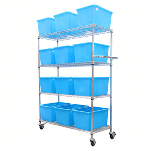 12-Cube tự làm nhiệm vụ ánh sáng dây thép lưới tổ chức 5-lớp chọn lọc Pallet Giá bán lẻ Kệ xếp chồng Kệ & kệ - Product Image 2