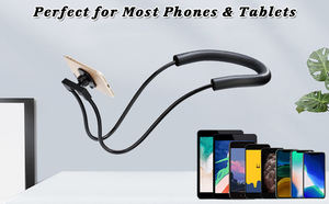 Nieuw Binnen Zwart Luie Mobiele Telefoon Houder Standaard 360 Roterende Opknoping Op De Nek Voor Bed/Bank/Kantoor - Product Image 5