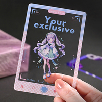 Carte de jeu personnalisée transparente en plastique PET avec dorure à chaud, carte de personnage de collection, souvenir d'anime, cadeau, carte transparente d'anime