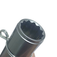 Clé à douille légère en aluminium pour échafaudage, tête flexible 7/16 pouces avec poignée ergonomique bleue