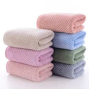 Wholesale New Coral Fleece Adult Pure Color Coral Velvet Face Wash Towel