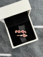 Fabrik Großhandel Kirschblüte Paar Ringe Weiße Blüte Paar Ring Frauen Pavé Kupfer Liebes ring für Hochzeitstag