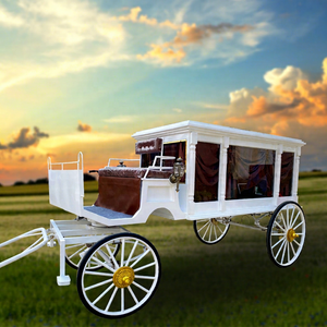 Cercueil électrique/à chevaux antique avec fournitures funéraires modernes, voiture funéraire élégante pour cérémonie - Product Image 1