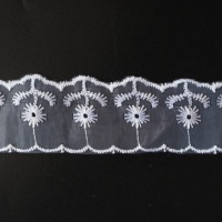 Dentelle en organza brodée en maille de polyester de 4 cm pour vêtements et sacs, accessoires de mode en gros