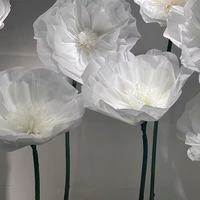 Roses géantes artificielles en papier organza pour la décoration de la maison et des mariages, blanches, autoportantes, faites à la main, pour la fête des mères