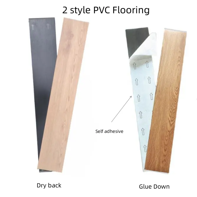 저렴한 고품질 2mm 비닐 바닥 실내 자체 접착 비닐 나무 스타일 플라스틱 Pvc 바닥