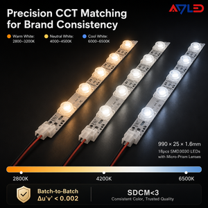 Módulo de Tira LED ADLED SMD3030 de 990 mm, Blanco Cálido 2800K-3200K, 18 LED para Luces Publicitarias - Product Image 1