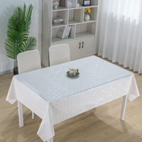 Nappe de table tropicale rectangulaire RNPT en coquille de perle irisée blanche imprimée pour mariage