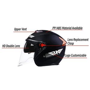 Nouveaux produits : Casque de moto <span class=keywords><strong>demi</strong></span>-face à double lentille en ABS, respirant, toutes saisons, casques de moto ouverts, directement de l'usine - Product Image 4