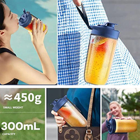 6 Blades Juicer Cup 400ML USB Smoothie Blender Cup Mini Opladen Fruitpers Voedselmixer Ijsbreker Draagbare Draadloze Juicers
