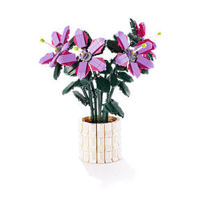Building <b>Blocks</b> Flower Model Lily Potted Plant DIY Toy <b>Plastic</b> Cement Compatible Assembly 800+ Pieces Ages 7-14 Youth Gift - Product Image 1