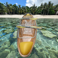 Kayak de canoë PC/PE transparent léger et écologique pour une personne avec fond transparent pour le tourisme en mer
