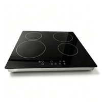 Table de cuisson électrique infrarouge en céramique 6800 W avec contrôle tactile, 4 brûleurs intégrés et verrouillage enfant
