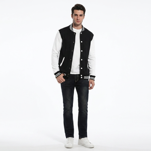 Men's <b>Top</b> Trending Varsity Jacket Stand Front Wool/Polyester Knitted Breathable Comfortable Fit Winter Outdoor Use Embroidered - Product Image 1