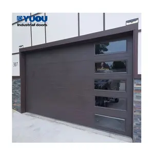 Porte de garage standard isolée en acier PU résidentielle automatique avec portail sectionnel aérien