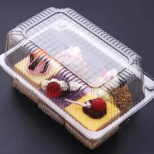 Factory Customized PET Disposable Transparent Plastic Packaging Clamshell Cake Boxes