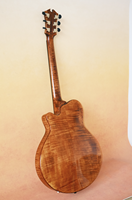 Guitare Jazz Archtop Faite à la Main Yunzhi, Table en Épicéa Creuse, Écorce en Érable Flammé Massif, Guitare Électrique Personnalisable, Touche en Ébène