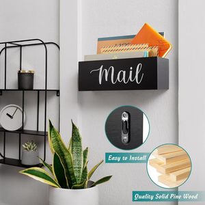 <b>Wooden</b> Desktop Storage Box Mail Organizer With Dividers Adjustable Space Office <b>Desk</b> Organizer - Product Image 2