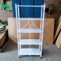 Rangement durable pour la maison Support de cuisine pliable en métal Organisateur multi-niveaux à 5 niveaux Étagères à épices magnétiques Étagères à fruits empilables