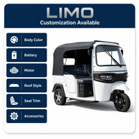 3 Wheel Electric Passenger Vehicle TukTuk With Canvas Canopy for Tourist Sightseeing Easy Maintenance Bulk Order