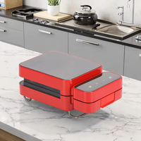 Gaufrier électrique professionnel 1000W indicateur LED revêtement antiadhésif température réglable Mini Style pour la cuisine à domicile