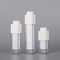 Flacon pompe sans air personnalisé avec logo ABS PP 15ml 30ml 50ml Emballage cosmétique Lotion Crème pour le visage Contenant vide