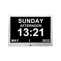 VESA jam Alarm Digital Digital, jam kalender dinding tampilan tulisan besar dapat diredupkan otomatis 7 8 10 12 13 14 15 inci