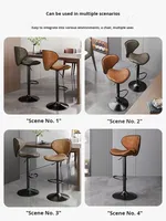 Chaise de bar pivotante réglable de luxe haut de gamme sans obstacle de style médiéval avec piédestal en métal pour salle à manger commerciale ou domestique