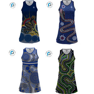 Tinh khiết Úc bản địa thăng hoa in bán buôn tùy chỉnh riêng Logo <span class=keywords><strong>netball</strong></span> đồng phục Dresses <span class=keywords><strong>netball</strong></span> Jerseys bao gồm yếm - Product Image 2