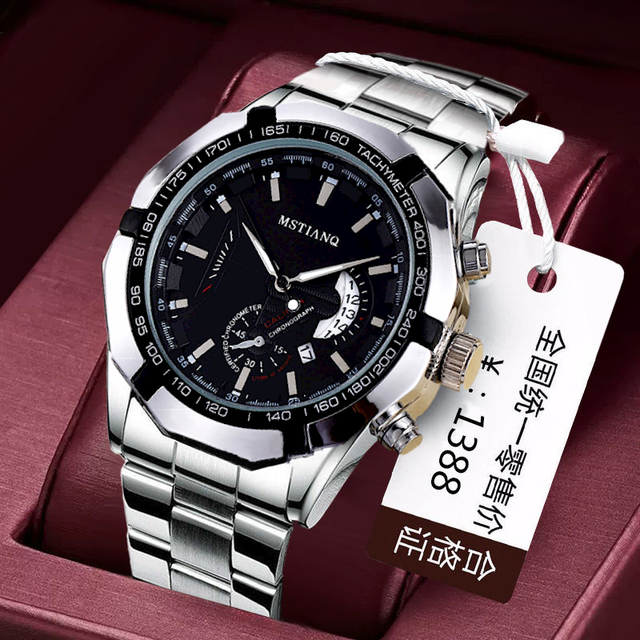 Luxury Fashion   Business Casual Simple Quartz Clock Men Watch logo Stainless Steel Wristwatch  Men Watch